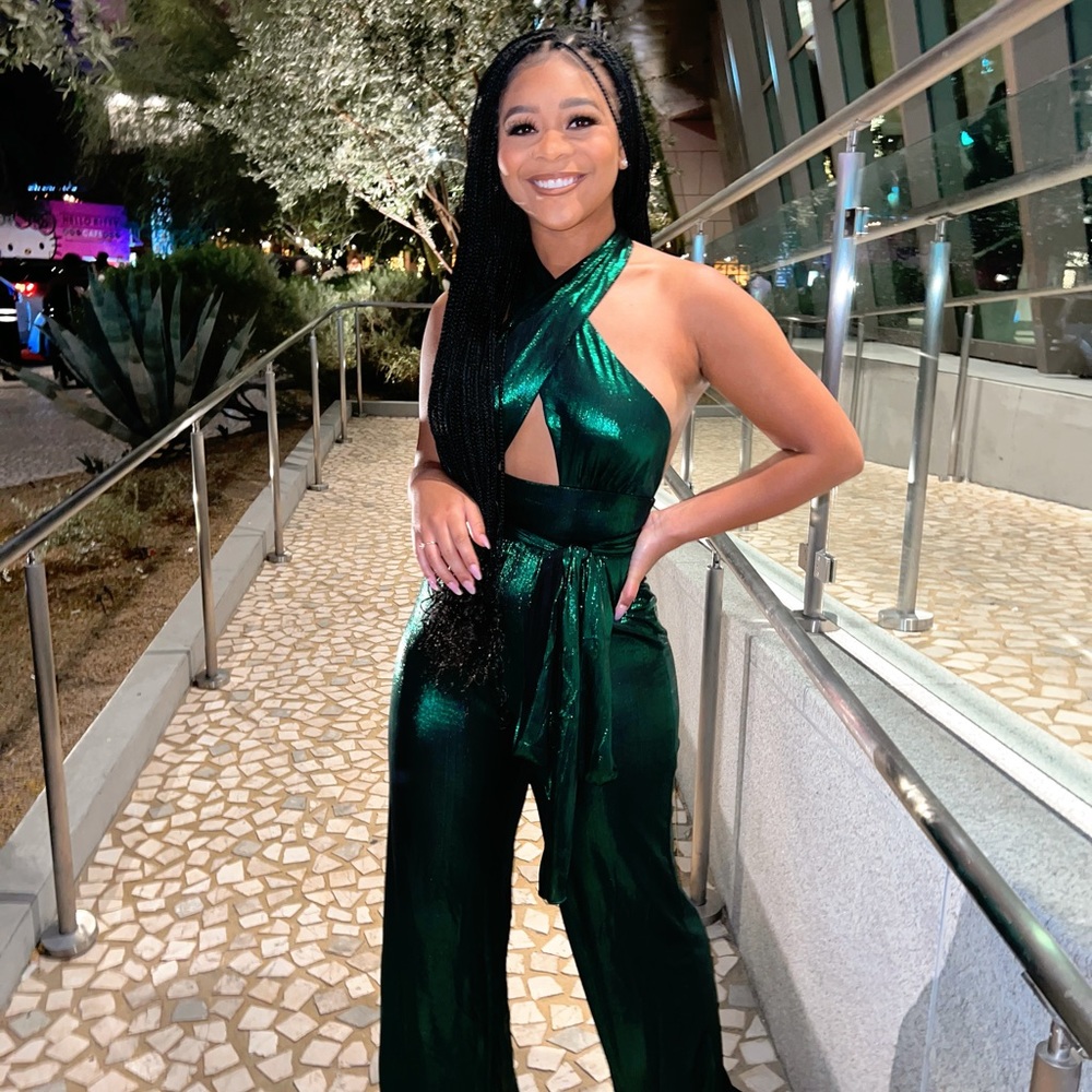 ‘Glitz and Glamour’ Emerald Jumpsuit